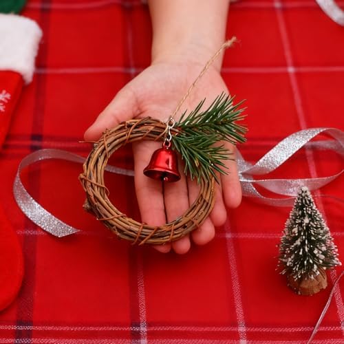 12 Pcs 3 Inch Natural Grapevine Wreaths, Hand-Woven Vine Branch Wreath, Rattan Wreath for DIY Crafts, Christmas Decorations, Home & Event Styling Party Wedding Decor