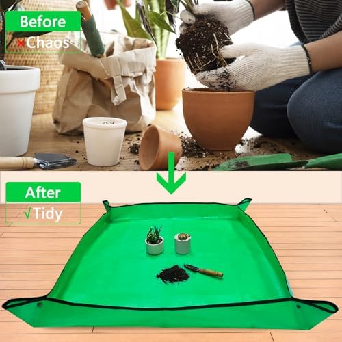 39.4" x 39.4" Extra Large Repotting Mat for Potting Soil Mess Control