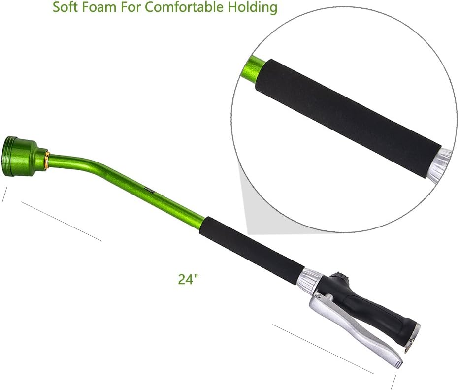Watering Wand, 24 Inch Sprayer Wand with Superior Stainless Head, Perfect for Hanging Baskets, Plants, Flowers, Shrubs