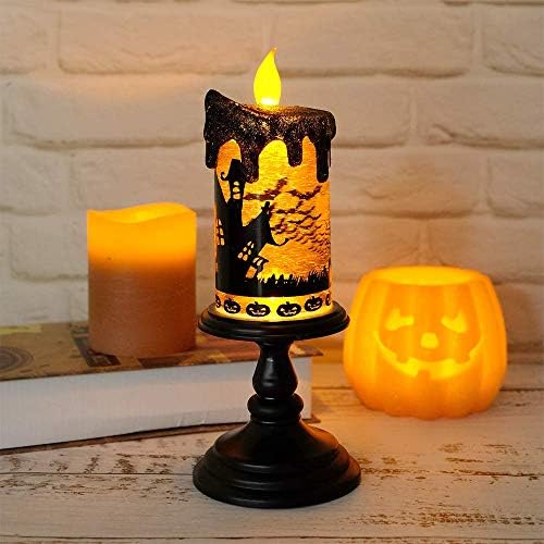 Eldnacele Bats Halloween Snow Globe Flameless Candle Battery Operated