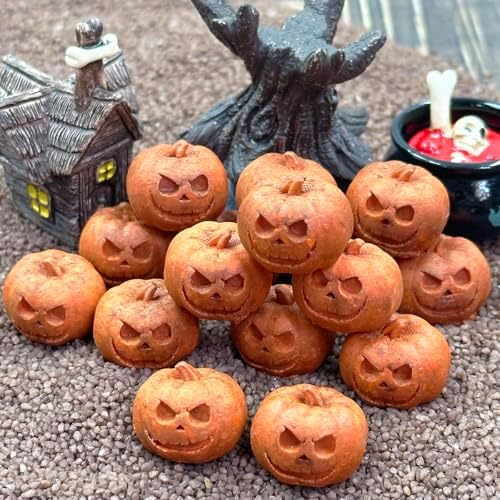 20Pcs Halloween Miniature Pumpkin Figurines,Resin Mini Pumpkins for Crafts