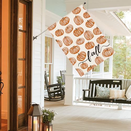 AVOIN colorlife Rustic Pumpkins Fall House Flag 28x40 Inch for Outside