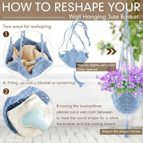 Shappy 1 Pack Boho Macrame Plant Hanger for Indoor