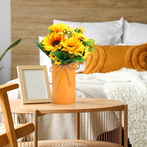 5.91 Inch Rustic Vase Wedding Table Centerpieces,Yellow, Orange,16 Pcs