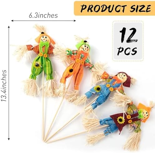 12 PCS Halloween Scarecrow Decorations, Scarecrows Fall Decor