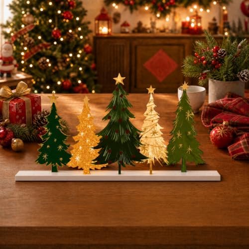 Smile Table Decor, Standing Centerpieces, 5Pcs Christmas Trees