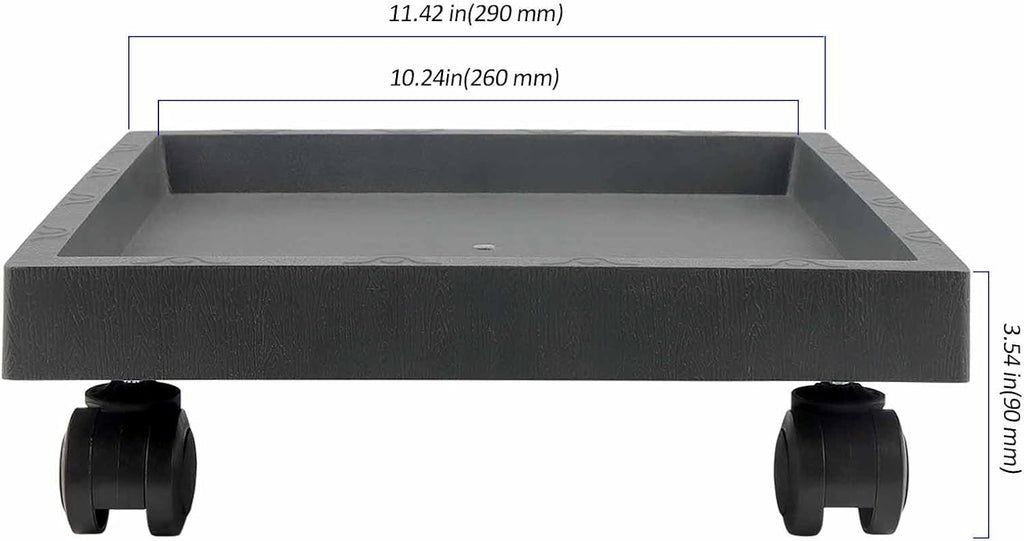 JOIKIT 2 Pack 11.8 Inch Square Plant Caddy with Wheels,Charcoal Gray | Heavy Duty Rolling Plant Stand, Wheeled Planter