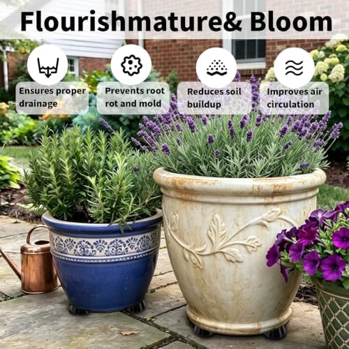 Plant Pot Feet Rubber Pot Risers Planter Feet for Outdoor Indoor Planters