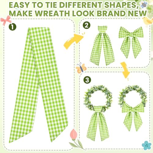 Spring Wreath Sash for Front Door, 56 Inch, 1 Pcs