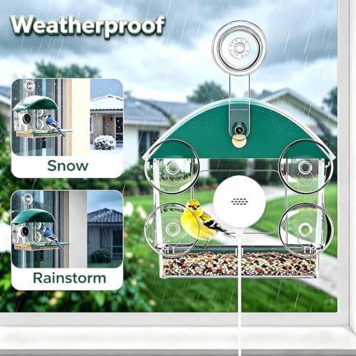 2026 Upgraded Window Bird Feeder with Camera for Bird Watching