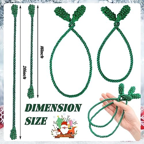 Riakrum 20 Pcs Christmas 20 Inches and 16 Inches Set Decorative Garland Twist Ties Garland Decor for Xmas Holiday Lights Bannisters Stairways Railings (Green)