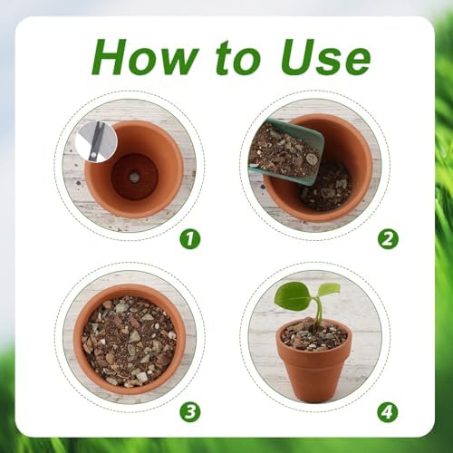 50pcs Flower Pot Hole Mesh Pads, 2/4 inch Round Mesh Pads for Plant Pots Polyethylene Bonsai Mesh Drainage Screens Garden Drainage Mesh Plant Pot Bottom Mesh