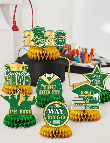 Graduation Table Decorations Class of 2026, 9Pcs Graduation Centerpieces