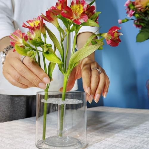 Flower Arrangement Holder Floral Grid Tool Easy Arranger Floral Organizer for Vase Stems Bouquets Plant Fixation (6 Holes/Hole Diameter 20mm)