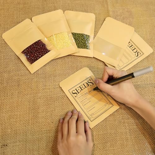 120 Slots Seed Storage Organizer Box, with 20 Seed Envelopes and Small Tool, Sturdy Seeds Saving Seed Bank Container Kit (Seeds not Included)