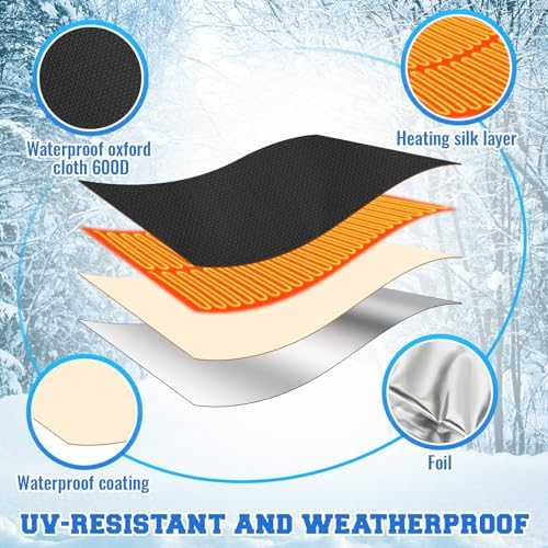 1 Pcs 20" L x17 W Electric Heated Outdoor Faucet Cover for Winter Freeze Protection Heating Hose Bib Covers for Winter, Water Pipe Heater for Garden Faucet Insulated Spigot Protector, Black