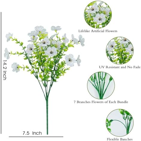 Artificial Flowers for Outdoors Fake Flowers Plant Spring Summer Decoration