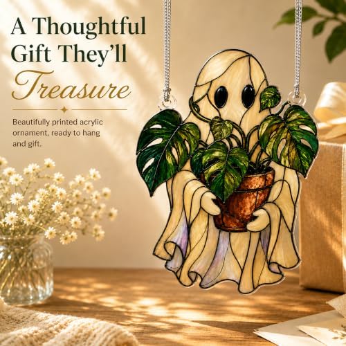 Ghost Ornament, Halloween Ornament, Gothic Bat, Plant Ornaments (Ghost)