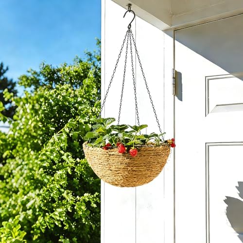 3 Pack 23 Inch Plant Hanger Chains with Hooks - Replacement Hanging Basket Chains for Flower Pots, Planters, Bird Feeders & Lanterns, Indoor/Outdoor Use (Black)