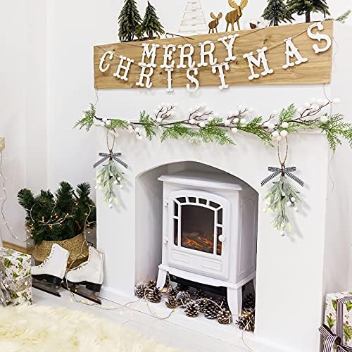 Dilunave 2 Pieces 2 Pcs Christmas Mistletoe Decoration, White