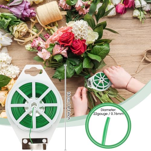 WILLBOND 121 Pcs Floral Arrangement Tool Kit, Rose Thorn Remover Pruner Trimmer Gloves 22/26 Gauge Paddle Tie Stem Pearl Corsage Pin Pruning Shears, Florist Tool Gift for Women