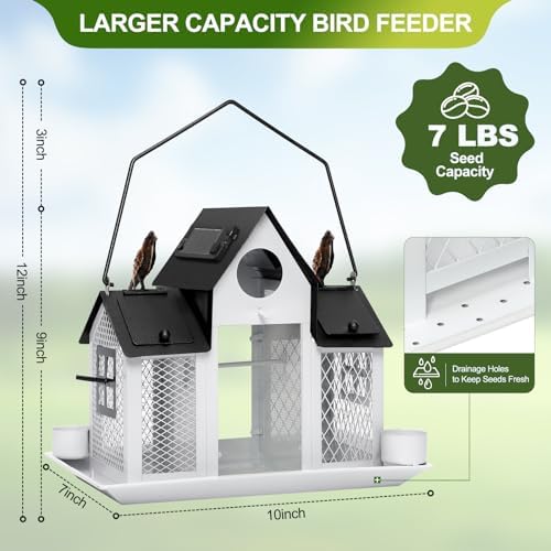 Solar Bird Feeders for Outdoors Hanging, Bird Houses for Outside