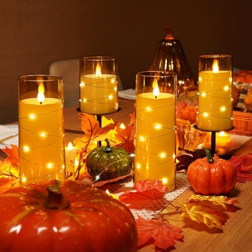 Homemory 3"x6" Flameless Candles, Flickering LED Pillar Candles with Remote