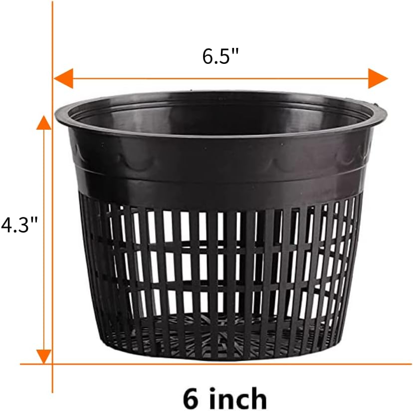 Mesh Net Cup 6 Inch 16-Pack Heavy Duty Nursery Pot Garden Pots for Plants Hydroponics Supplies Net Pots