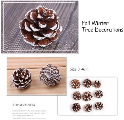 9 Pcs Christmas Tree Decorations Natural Pine Cones Ornament (1.2"-1.6")