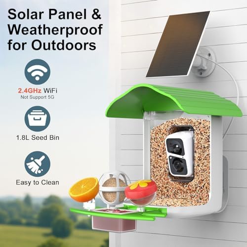 birdsnap® PAV Bird Feeder with Camera Solar Powered 2K Live Video 64GB Card