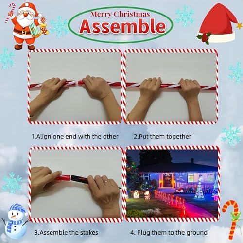 35" Christmas Candy Cane Lights Outdoor Christmas Decorations