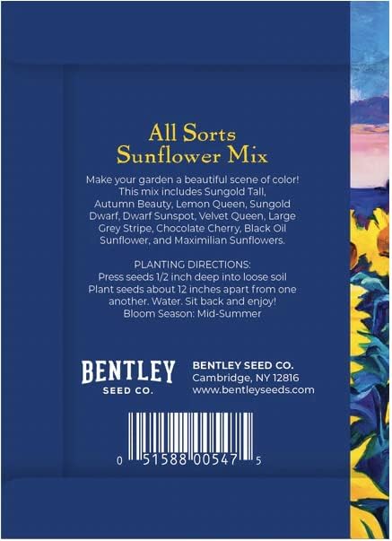 Love is All You Need - 25 Assorted Sunflower Packets for Planting, Helianthus Flower Seeds, Beautiful Valentine's Day