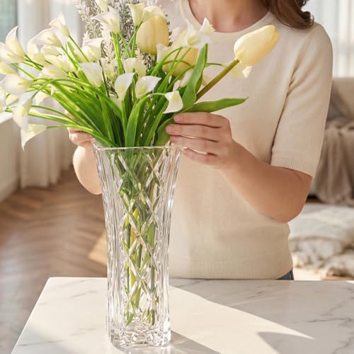 8" Clear Plastic Vase, Unbreakable Crystal Flower Vase
