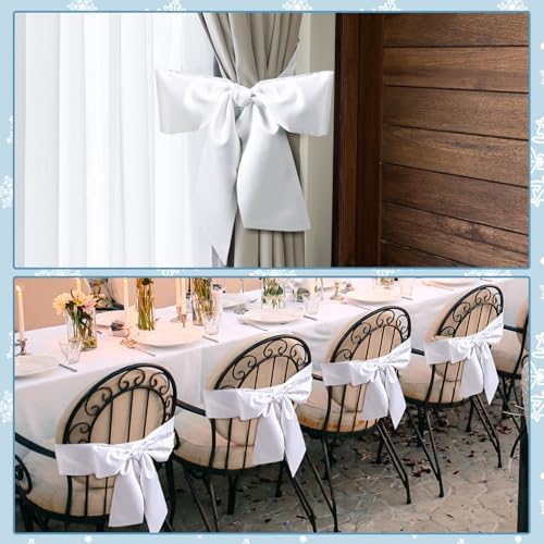 VitalCozy 16 Pcs White Wreath Sash Cotton Blank Ribbon