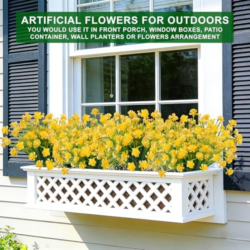 TURNMEON 12 Bundles Artificial Flowers for Outdoors Summer Decor