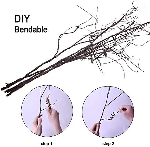 FeiLix 10PCS Dried Artificial Branches，Bendable Fake Vines Greenery Plants