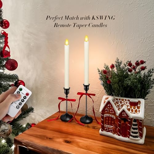 Candlestick Holders 6 PCS Metal Taper Candle Holders, KSWING Black Candle Stick Holders Set, Perfect for Table Centerpiece Mantel Party Wedding Christmas Home Decor, Set of 6