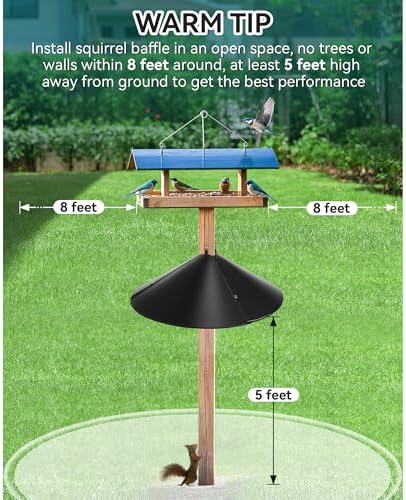 Qualirey 21.5" Metal Squirrel Proof Baffle, for 4 x 4 Posts,Black,1 Pack