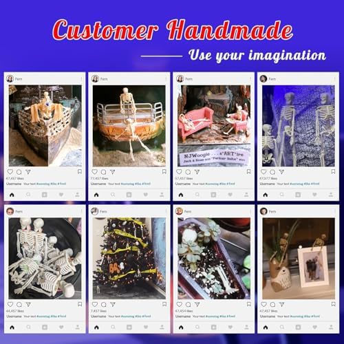 32Pcs 6" Halloween Mini Plastic Skeleton Figurines Decorations Set