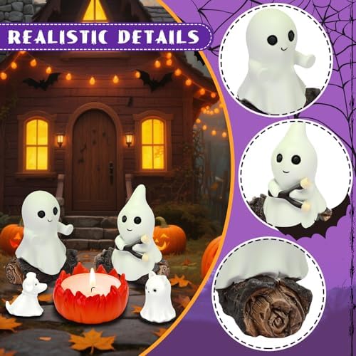 Glow-in-The-Dark Ghost Campfire Gathering Set Cute Halloween Decor