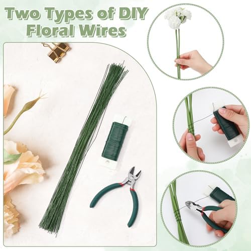 Hoemwarm Floral Tape and Boutonniere Kit, Corsage Wrist Bands Supplies