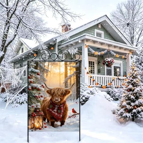 Large Winter House Garden Flags for Outside 28x40 Double Sided