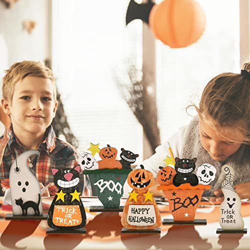 6PCS Halloween Black Cat/Pumpkin Monster/Ghost for Indoor Table Decorations