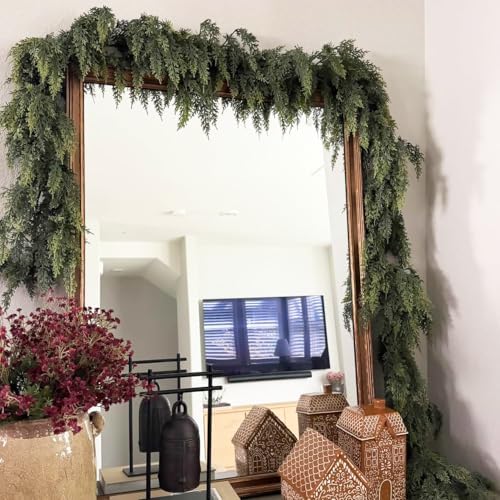 6FT Christmas Cedar Garland Real Touch Greenery for Mantle Decor