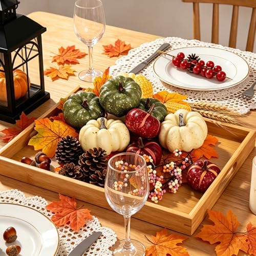 32 PCS Fall Pumpkins Set for Autumn Thanksgiving Halloween Home Decor