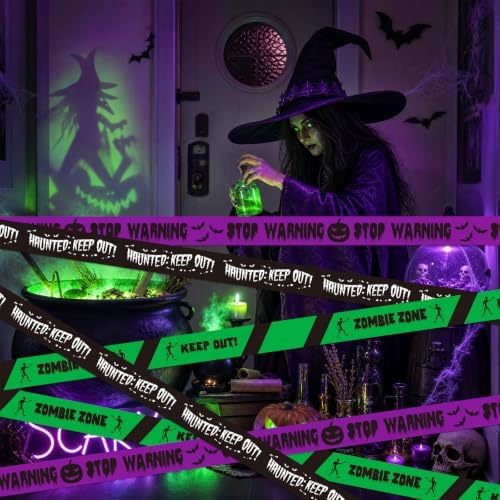 SWRT 3 Pack Halloween Decorations Caution Tape, 3 in x 30 Ft (Total 90 Ft)