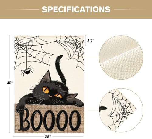 AVOIN colorlife Black Cat Halloween House Flag for Outside 28x40 Inch