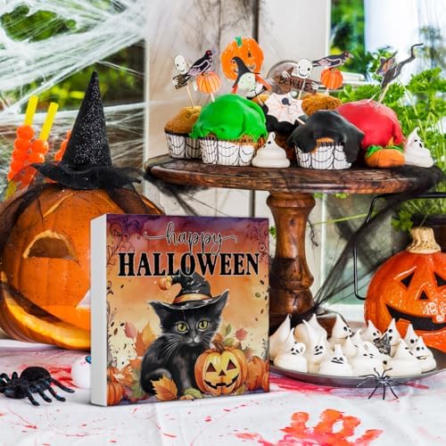 Halloween Decorations, Happy Halloween Wooden Sign Decor Desk Sign
