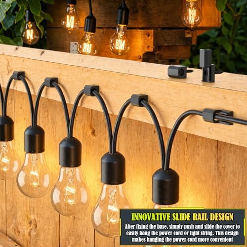 Lewufe Hooks for Outdoor String Lights Clips, Christmas Light Clips