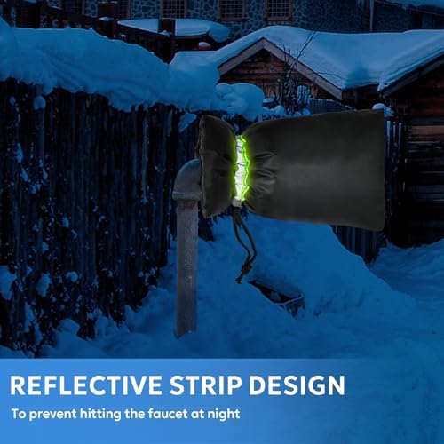 MIXC Outdoor Faucet Cover for Winter - 2 Packs 7.09''W x 10.24''H Water Socks Freeze Protection Pipe Insulation Reusable Waterproof Insulated Spigot Backflow Cover